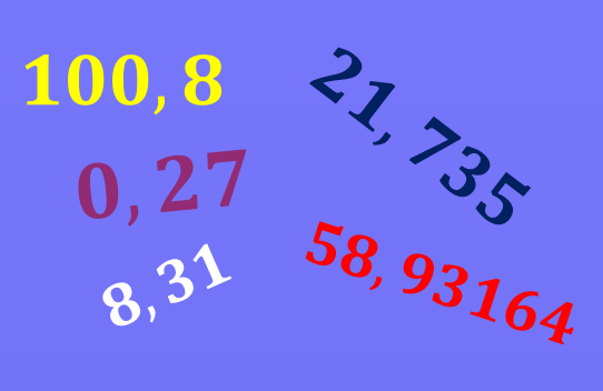 Qual é a localização de números inteiros e decimais? 1
