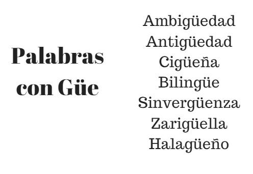 +300 palavras com Güe em espanhol 35