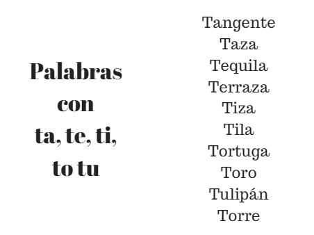 1100 Palavras com Ta Te Ti Para Tu 1