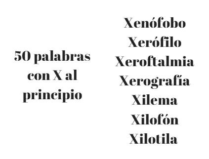 50 palavras com X no início (em espanhol) 7