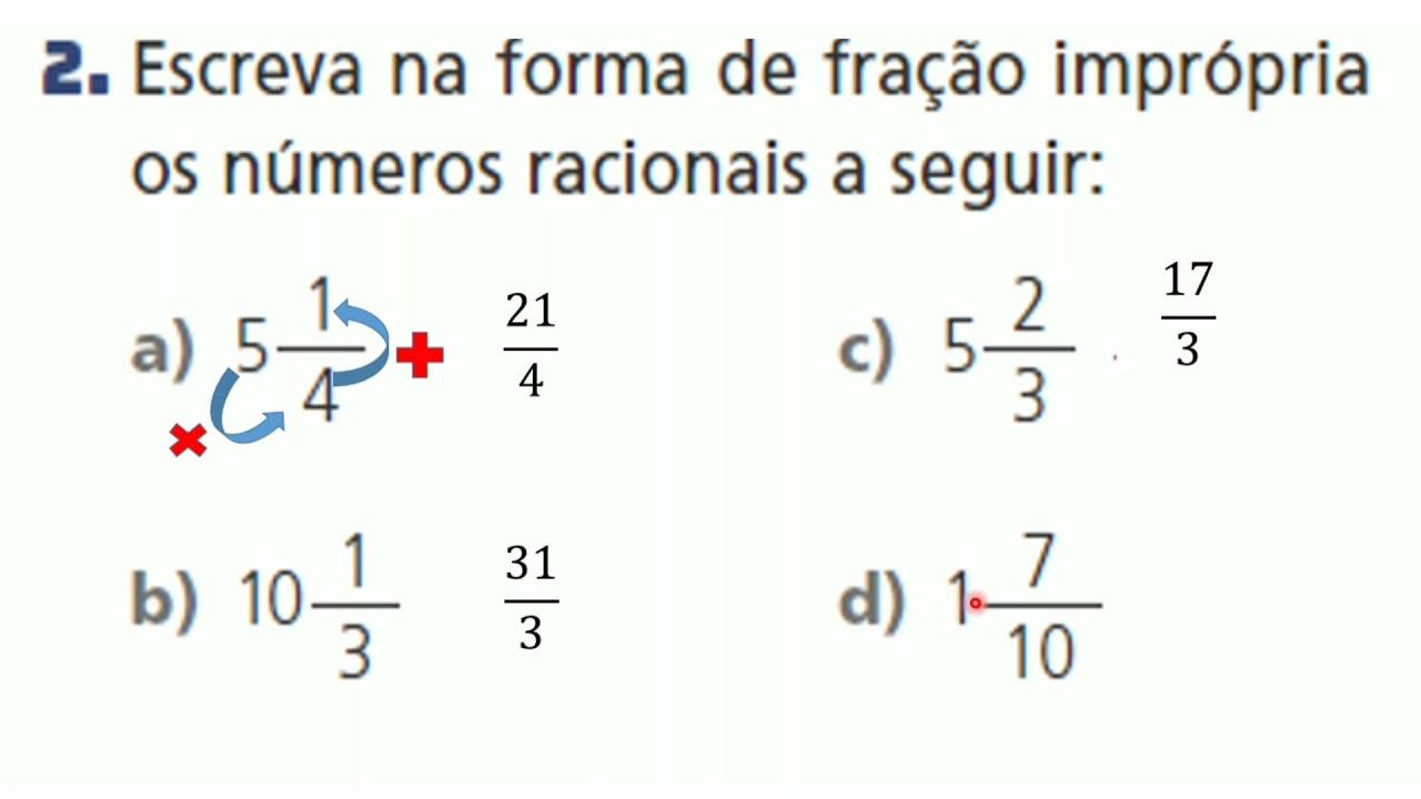 conceitos de frações e números mistos