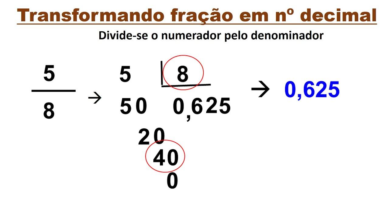 Conversão de restos em frações