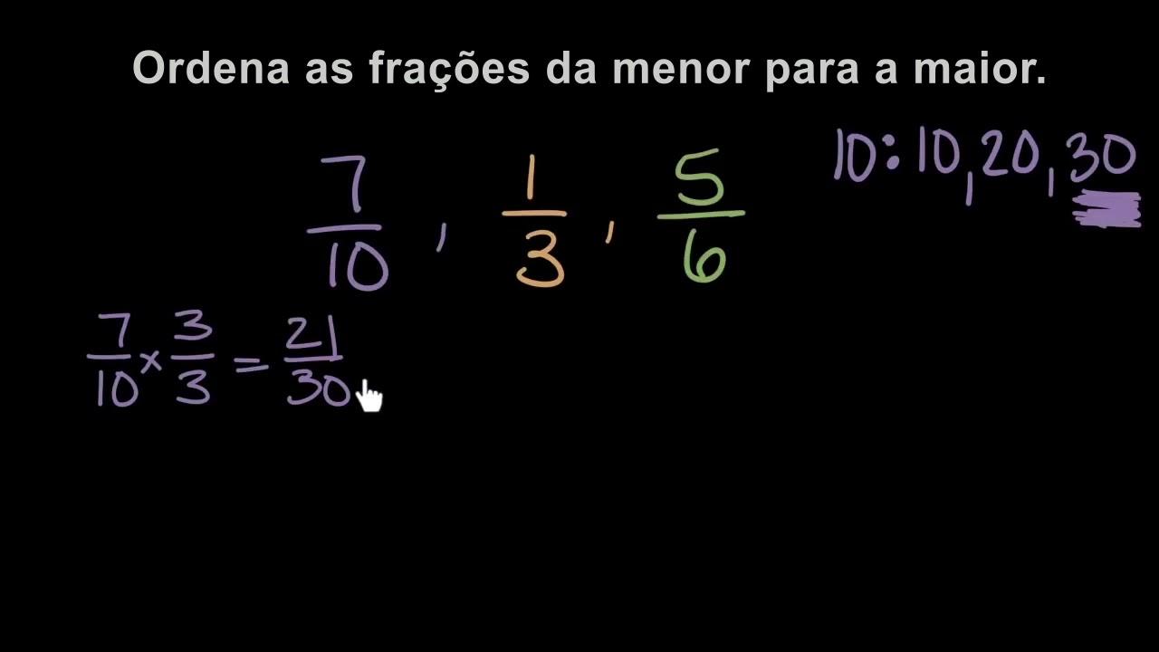 frações em ordem crescente