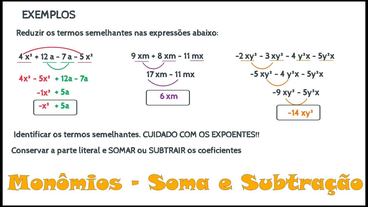 Expressões algébricas e exemplos
