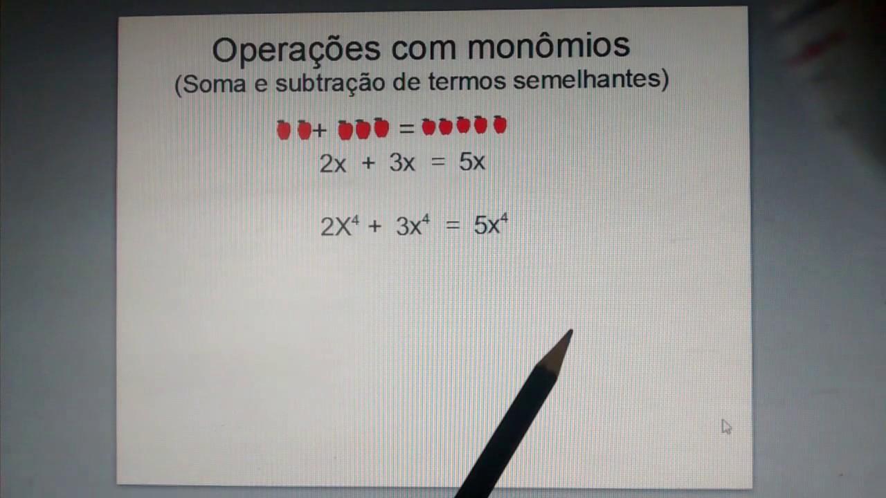 Monômios, polinômios e termos semelhantes
