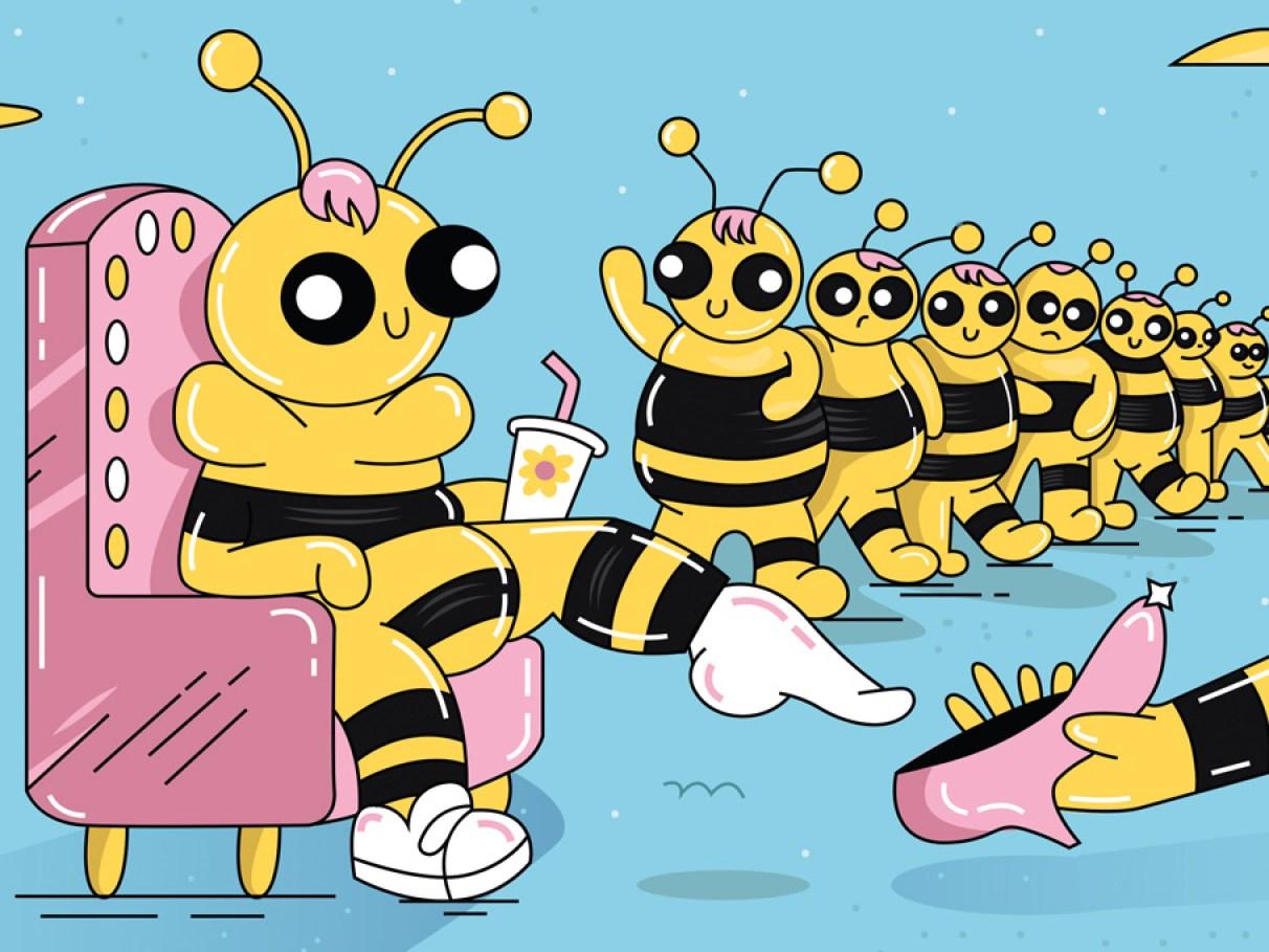 Como uma abelha se torna uma abelha rainha?