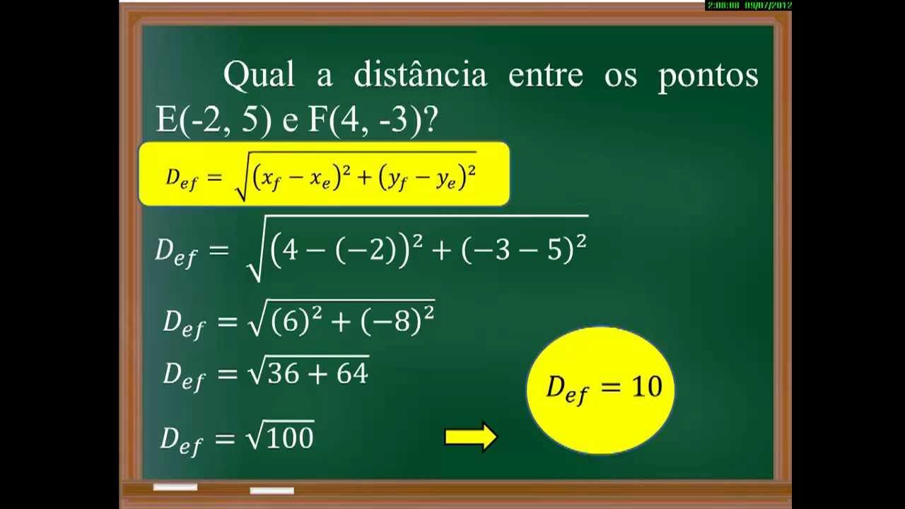 Fórmula da Distância Entre Dois Pontos