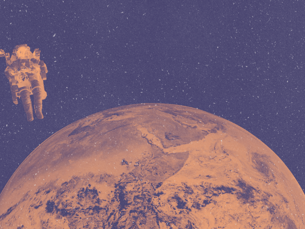 Illustrazione di un mondo senza gravità