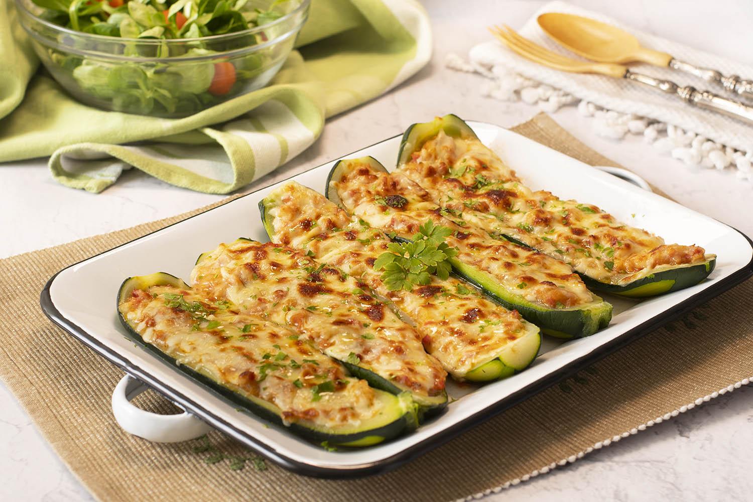 curgete recheada no forno