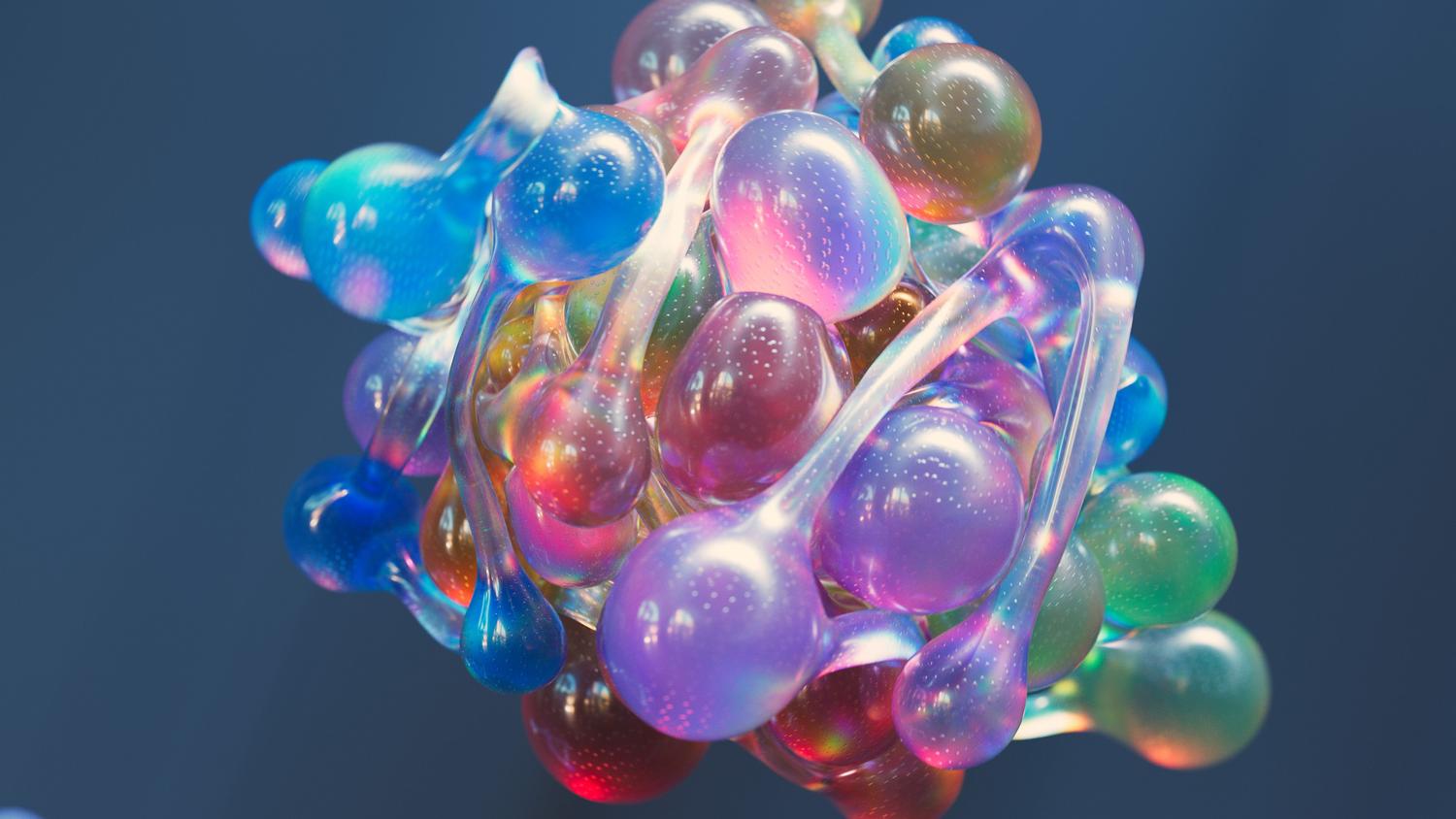 Representación molecular en 3D de la estructura de la proteína PHOX2B, ilustrando su complejidad y plegamiento.